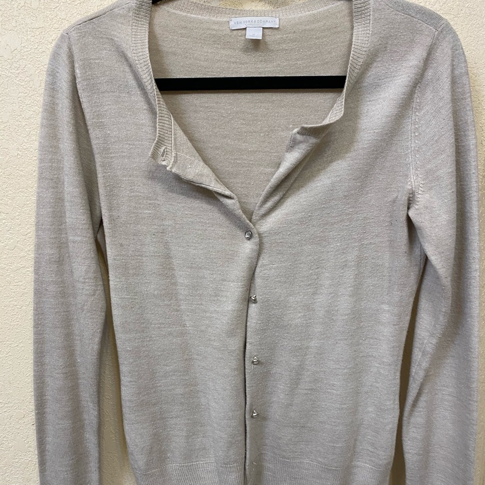 New York & Company Tan Cardigan